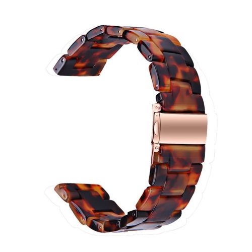 Resin Watch Band Stainless Steel Buckle Strap Bracelet for Samsung Galaxy Watch4 Classic 42mm / 46mm - Tortoiseshell Color