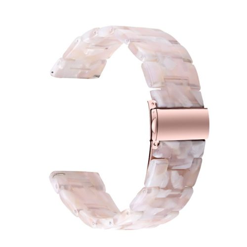 Resin Watch Band Stainless Steel Buckle Strap Bracelet for Samsung Galaxy Watch4 Classic 42mm / 46mm - Pink Flowers