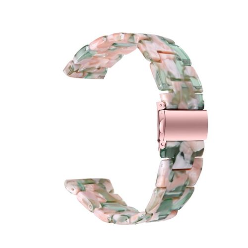 Resin Watch Band Stainless Steel Buckle Strap Bracelet for Samsung Galaxy Watch4 Classic 42mm / 46mm - Pink/Green