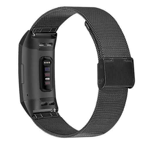 Quality Stainless Steel Smart Watch Strap Adjustable Smart Watchband Replacement for Fitbit Charge 6 / 5 - Black