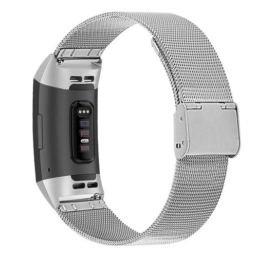 Quality Stainless Steel Smart Watch Strap Adjustable Smart Watchband Replacement for Fitbit Charge 6 / 5 - Silver