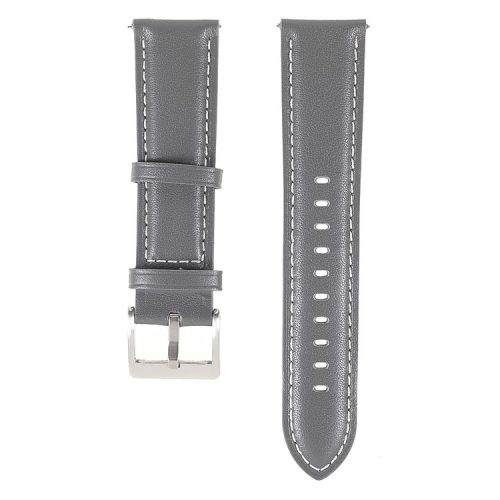 22mm Quick Release Genuine Leather Watch Band Adjustable Stitching Strap for Samsung Gear S3 Classic /Gear S3 Frontier/Galaxy Watch 46mm - Grey