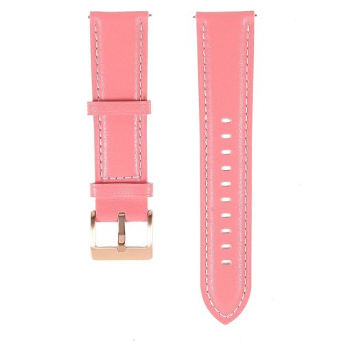 22mm Quick Release Genuine Leather Watch Band Adjustable Stitching Strap for Samsung Gear S3 Classic /Gear S3 Frontier/Galaxy Watch 46mm - Pink