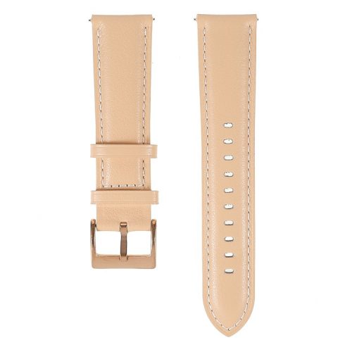 22mm Quick Release Genuine Leather Watch Band Adjustable Stitching Strap for Samsung Gear S3 Classic /Gear S3 Frontier/Galaxy Watch 46mm - Khaki