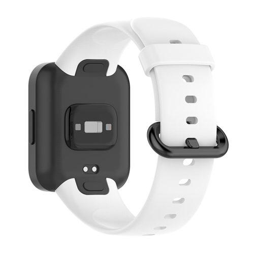 Adjustable Solid Color Watch Band Soft Silicone Strap for Xiaomi Redmi Watch 2 / Redmi Watch 2 Lite - White