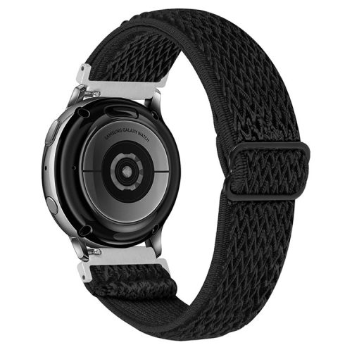 Elastic Knitted Watch Strap Watchband with Adjustable Buckle for Samsung Galaxy Watch4 Classic 42mm 46mm/Galaxy Watch Active/Galaxy Watch Active2 40mm 44mm - Black