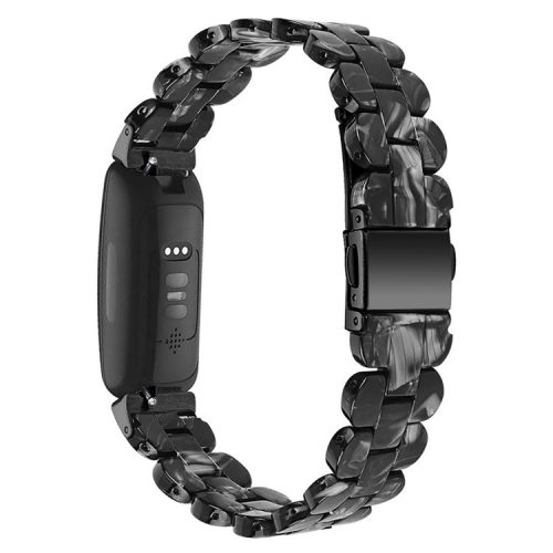 Oval Resin Strap Smart Watch Replacement Sports Bracelet for Fitbit Inspire 1/2/Inspire HR - Black