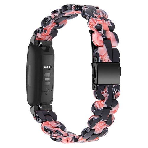 Oval Resin Strap Smart Watch Replacement Sports Bracelet for Fitbit Inspire 1/2/Inspire HR - Black/Pink