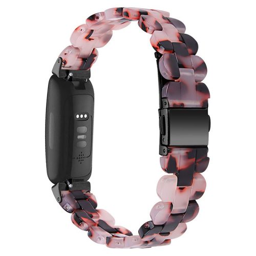 Oval Resin Strap Smart Watch Replacement Sports Bracelet for Fitbit Inspire 1/2/Inspire HR - Brown/Light Pink