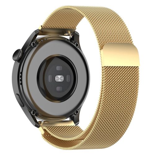 22mm Magnetic Closure Milanese Wristband Breathable Watch Strap Replacement for Huawei Watch GT3 46mm/Samsung Gear S3 Frontier/Classic - Gold