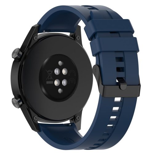 22mm Silicone Watch Strap Wristband with Steel Pin Buckle for Huawei Watch GT3/GT Runner - Dark Blue