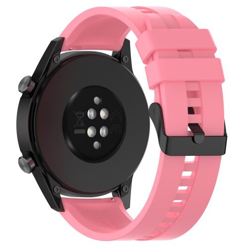 20mm Silicone Adjustable Watch Band Wrist Strap for Huawei Watch GT Runner/Watch GT3 42mm - Black Steel Buckle/Pink