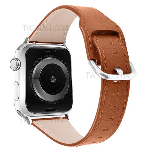 Durable Stylish Genuine Leather Watch Band Quick Release Strap Replacement for Apple Watch Series 10 46mm / Ultra 2 Ultra 49mm / 9 8 7 45mm / SE (2023) SE (2022) SE 6 5 4 44mm / 3 2 1 42mm - Brown