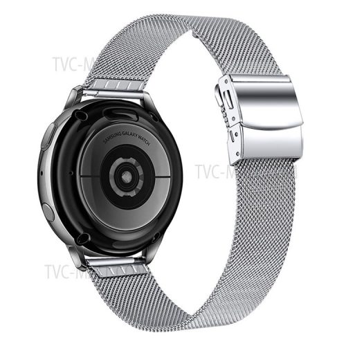 Tortoise Back Buckle Milanese Watch Band Adjustable Mesh Stainless Steel Strap for Samsung Galaxy Watch3 41mm - Silver