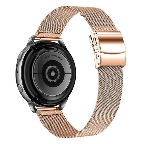 Breathable Strap with Tortoise Back Buckle Milanese Stainless Steel Watch Band for Samsung Galaxy Watch6 40mm 44mm / Watch6 Classic 43mm 47mm / Watch 5 40mm 44mm / 5 Pro 45mm / Watch4 40mm 44mm - Rose Gold