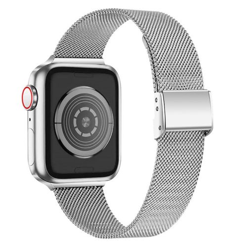 Breathable Milanese Metal Watchband Stainless Steel Smart Watch Strap for Apple Watch Series 10 46mm / Ultra 2 Ultra 49mm / 9 8 7 45mm / SE (2023) SE (2022) SE 6 5 4 44mm / 3 2 1 42mm - Silver