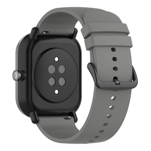 22mm Silicone Watch Strap Soft Wristband with Buckle for Samsung Galaxy Watch3 45mm/Active/Huawei Watch 3 - Dark Grey