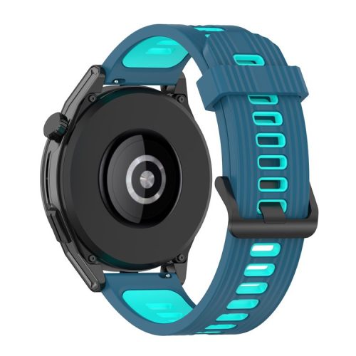 22mm Silicone Watch Strap Soft Wristband with Buckle for Samsung Galaxy Watch 3 45mm R840/Gear S3/Huawei Watch GT 2e/GT3 46mm/GT Runner - Blue/Cyan