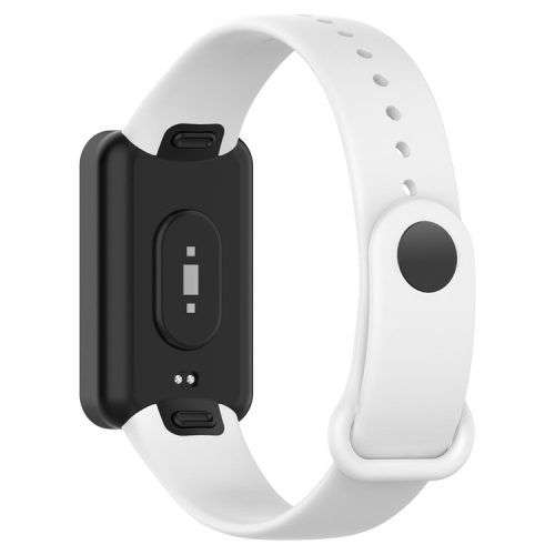 Silicone Waterproof Soft Watch Strap Wristband with Buckle for Xiaomi Redmi Smart Band Pro - White