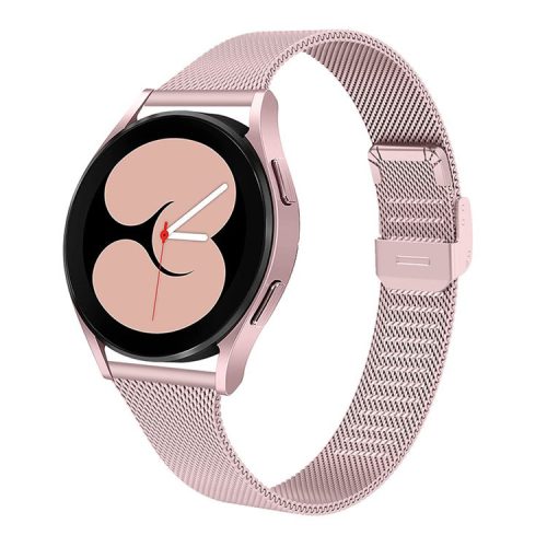 20mm Fine Mesh Stainless Steel T-Shaped Milanese Watch Band Wrist Strap for Samsung Galaxy Watch4 Classic 42mm 46mm/Galaxy Watch Active/Galaxy Watch Active2 40mm 44mm - Rose Pink