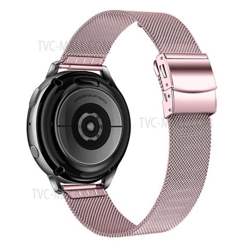 22mm Adjustable Tortoise Back Buckle Milanese Stainless Steel Replacement Watch Strap for Samsung Galaxy Watch 46mm/Gear S3 Classic - Rose Pink