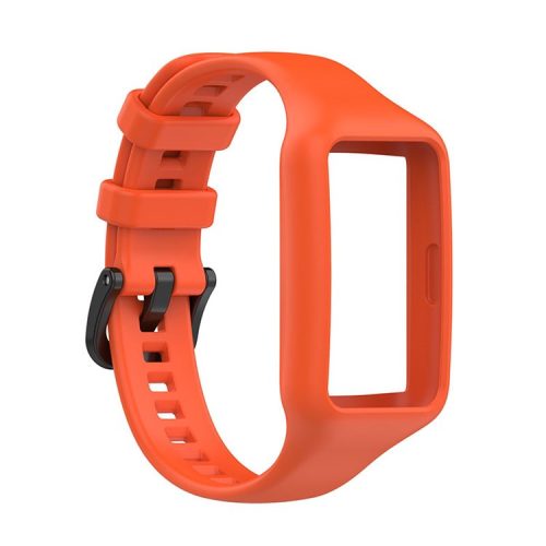 Replacement One-piece Smart Watch Strap Case Silicone Wrist Band for Honor Band 6/Huawei Band 6/Huawei Band 6 pro - Orange