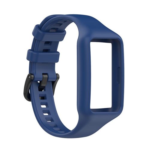 Replacement One-piece Smart Watch Strap Case Silicone Wrist Band for Honor Band 6/Huawei Band 6/Huawei Band 6 pro - Navy Blue