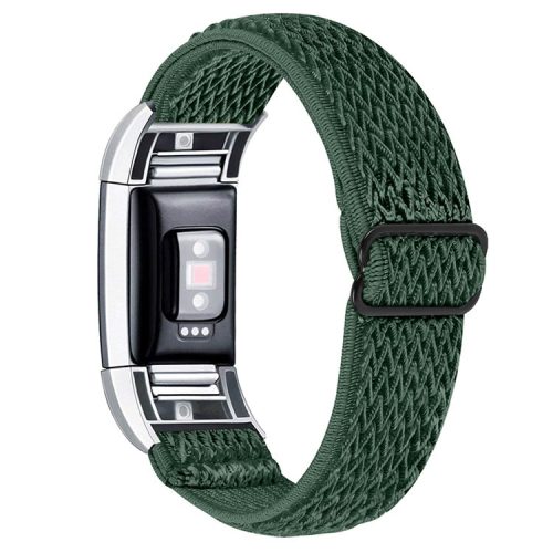 Adjustable Nylon Elastic Wrist Band Replacement Watch Strap for Fitbit Charge 2/Charge 2 HR - Army Green