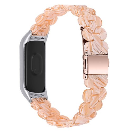 Oval Resin Smart Watch Wrist Band Replacement Strap for Xiaomi Mi Band 3/Band 4 - Silk White