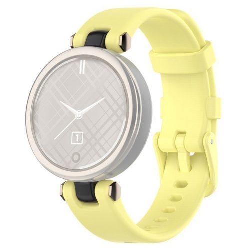 Solid Color Silicone Wrist Band Adjustable Watch Strap with Tools for Garmin Lily - Light Yellow