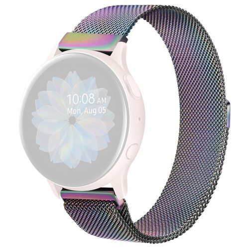 20-20.5mm Universal Stainless Steel Watchband Magnetic Lock Adjustable Milanese Mesh Smart Watch Strap Replacement - Colorful