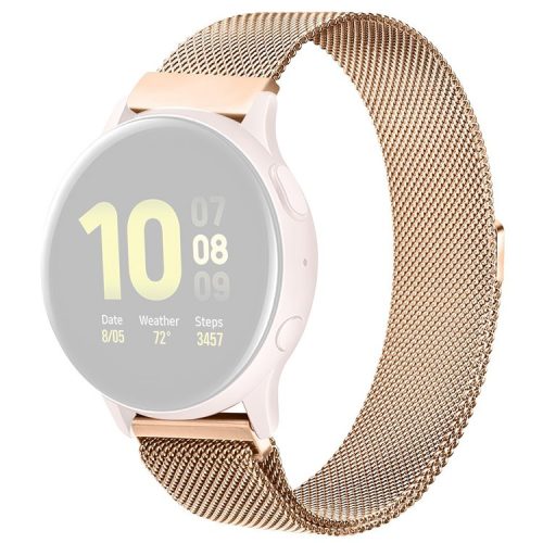 20-20.5mm Universal Stainless Steel Watchband Magnetic Lock Adjustable Milanese Mesh Smart Watch Strap Replacement - Rose Gold