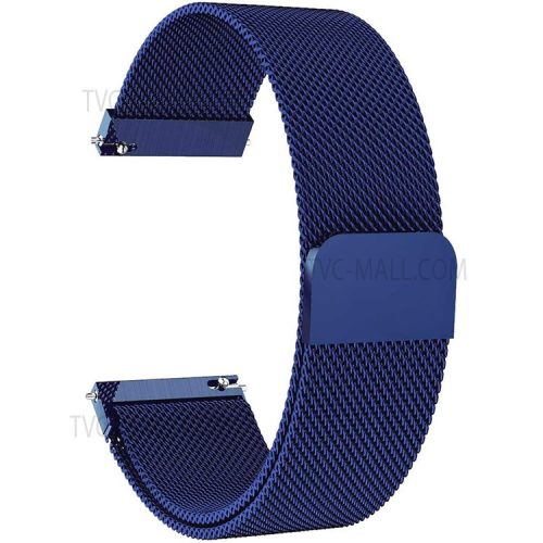 20mm Replacement Band for TicWatch 2/E/C2 Stainless Steel Milanese Mesh Magnetic Adjustable Smart Watch Strap - Blue