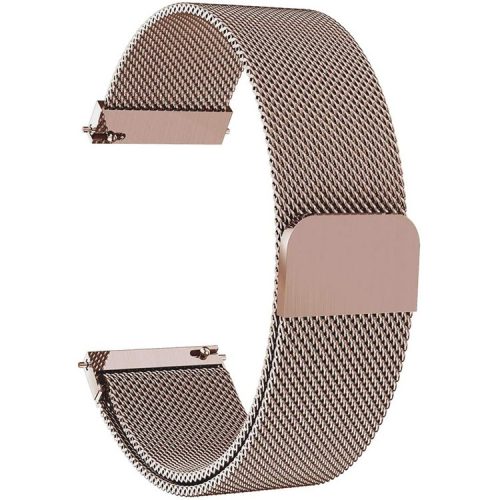 20mm Replacement Band for TicWatch 2/E/C2 Stainless Steel Milanese Mesh Magnetic Adjustable Smart Watch Strap - Rose Gold