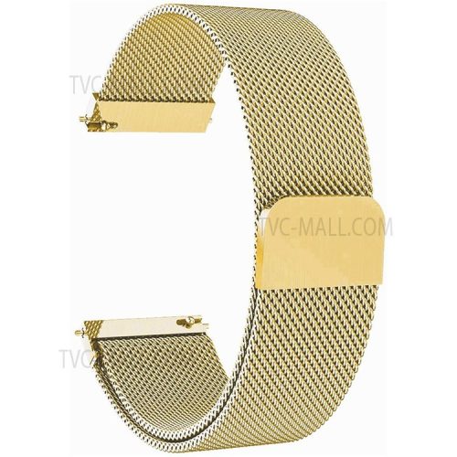 20mm Replacement Band for TicWatch 2/E/C2 Stainless Steel Milanese Mesh Magnetic Adjustable Smart Watch Strap - Gold