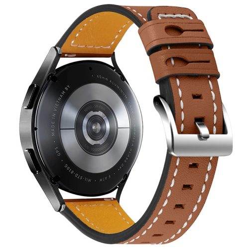 20mm Universal Watch Strap for Garmin Vivomove Luxe/Garminmove Luxe Cowhide Leather Wrist Band Replacement Watchband - Brown