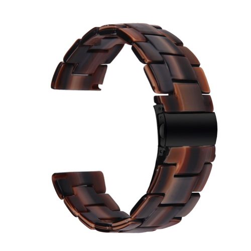 20mm Resin Smart Watch Strap for Garmin Vivomove 3/Garminmove 3, Replacement Wristband with Stainless Steel Buckle - Chocolates