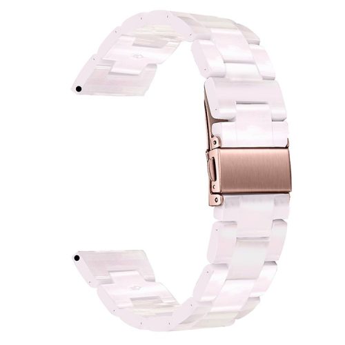 20mm Resin Smart Watch Strap for Garmin Vivomove 3/Garminmove 3, Replacement Wristband with Stainless Steel Buckle - Light Pink