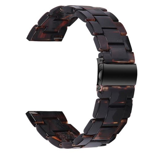 20mm Resin Smart Watch Strap for Garmin Vivomove 3/Garminmove 3, Replacement Wristband with Stainless Steel Buckle - Dark Coffee