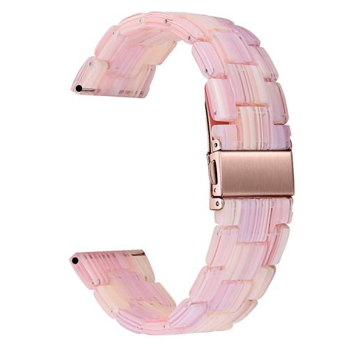 20mm Resin Smart Watch Strap for Garmin Vivomove 3/Garminmove 3, Replacement Wristband with Stainless Steel Buckle - Silk Pink