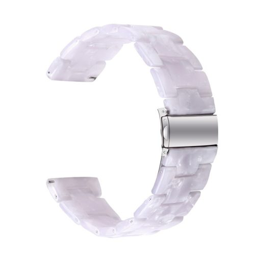 20mm Resin Watch Band for Huawei Watch 2/Watch GT 2 42mm, Stainless Steel Buckle Replacement Strap - Pearl White