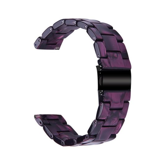 20mm Resin Watch Band for Huawei Watch 2/Watch GT 2 42mm, Stainless Steel Buckle Replacement Strap - Dark Purple