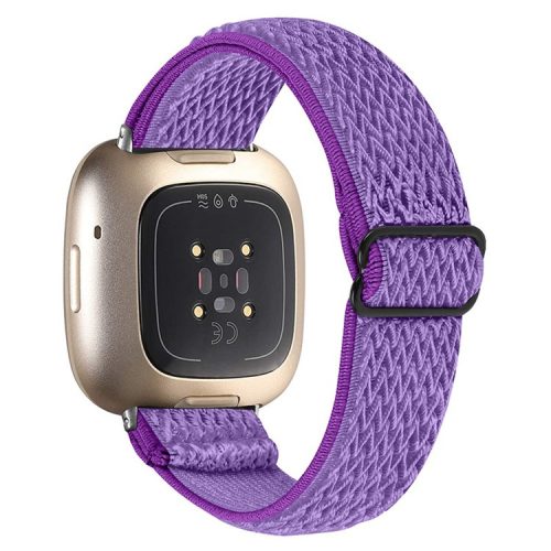 For Fitbit Versa 3 / Fitbit Sense Elastic Watch Band Replacement Watch Strap with Adjustable Buckle - Purple