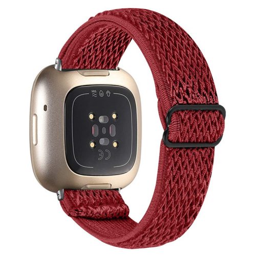 For Fitbit Versa 3 / Fitbit Sense Elastic Watch Band Replacement Watch Strap with Adjustable Buckle - Red