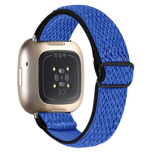 For Fitbit Versa 3 / Fitbit Sense Elastic Watch Band Replacement Watch Strap with Adjustable Buckle - Dark Blue