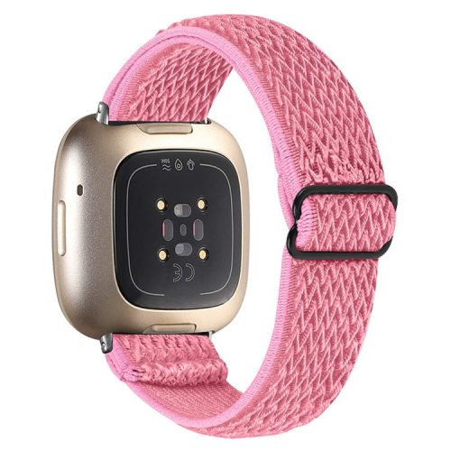 For Fitbit Versa 3 / Fitbit Sense Elastic Watch Band Replacement Watch Strap with Adjustable Buckle - Pink