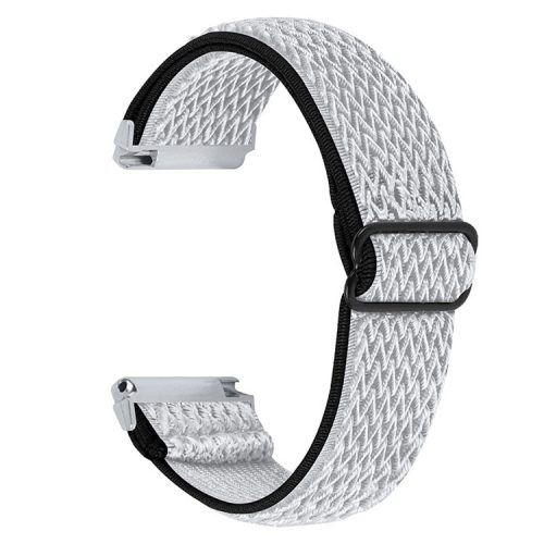 For Fitbit Versa 2 / Fitbit Versa/Versa Lite/Versa SE Universal Watch Band  Adjustable Elastic Watch Strap with Buckle - Black / White