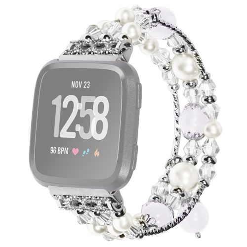 For Fitbit Versa/Versa 2/Versa Lite Agate Bracelet Watch Band Replacement Stylish Strap Wrist - Silver