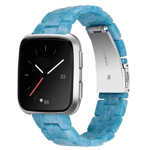 For Fitbit Versa 2/Fitbit Versa/Versa Lite/Versa SE Watch Band Stylish Resin 22.5mm Wrist Strap Smart Watch Replacement Part - Blue Marble