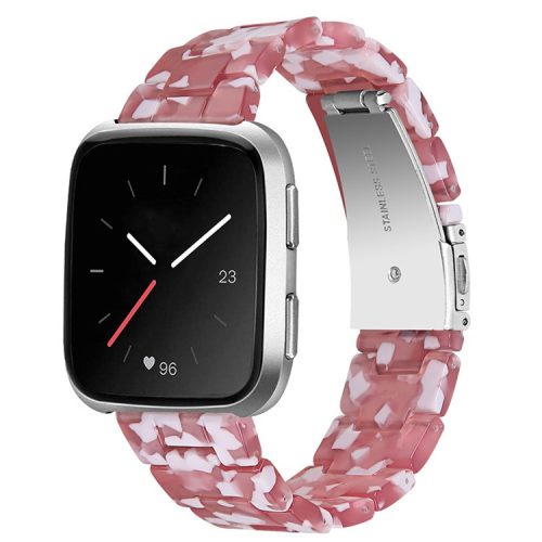 For Fitbit Versa 2/Fitbit Versa/Versa Lite/Versa SE Watch Band Stylish Resin 22.5mm Wrist Strap Smart Watch Replacement Part - Red Floral Flower